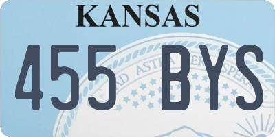 KS license plate 455BYS