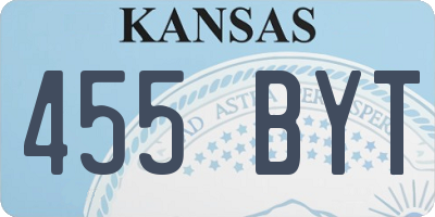 KS license plate 455BYT