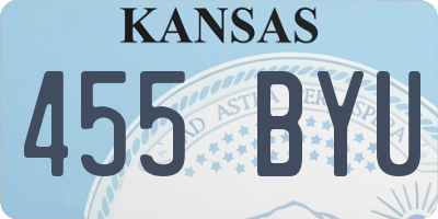 KS license plate 455BYU