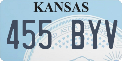 KS license plate 455BYV