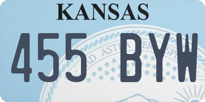 KS license plate 455BYW