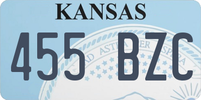 KS license plate 455BZC