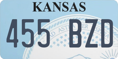 KS license plate 455BZD