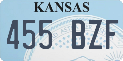 KS license plate 455BZF