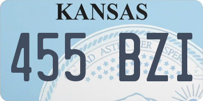 KS license plate 455BZI