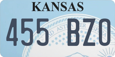 KS license plate 455BZO