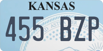 KS license plate 455BZP
