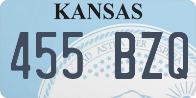 KS license plate 455BZQ
