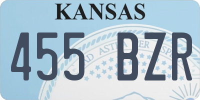 KS license plate 455BZR