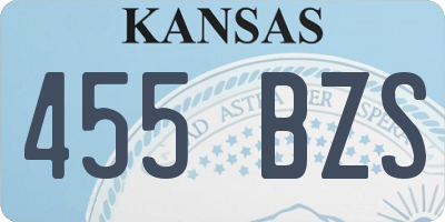KS license plate 455BZS