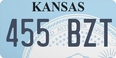 KS license plate 455BZT