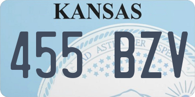 KS license plate 455BZV