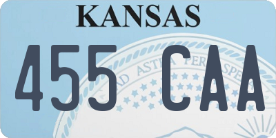 KS license plate 455CAA