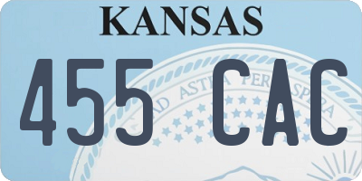 KS license plate 455CAC