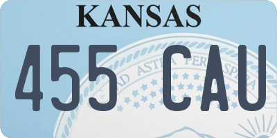 KS license plate 455CAU
