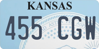 KS license plate 455CGW