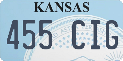 KS license plate 455CIG