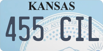 KS license plate 455CIL
