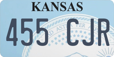 KS license plate 455CJR