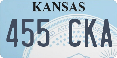 KS license plate 455CKA