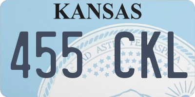 KS license plate 455CKL