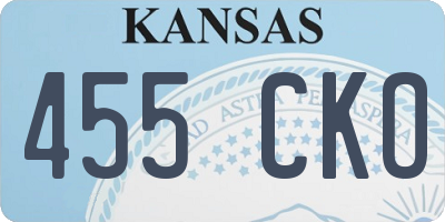 KS license plate 455CKO