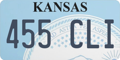 KS license plate 455CLI