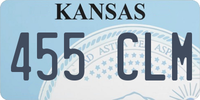 KS license plate 455CLM