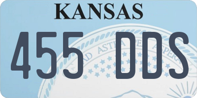 KS license plate 455DDS