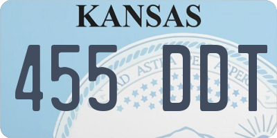 KS license plate 455DDT