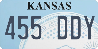 KS license plate 455DDY