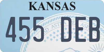 KS license plate 455DEB