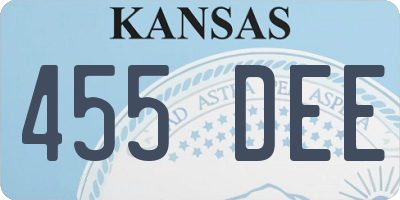 KS license plate 455DEE