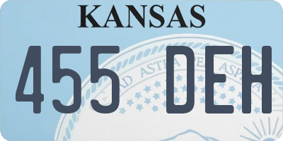 KS license plate 455DEH