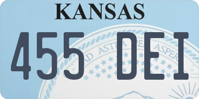 KS license plate 455DEI