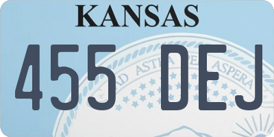 KS license plate 455DEJ
