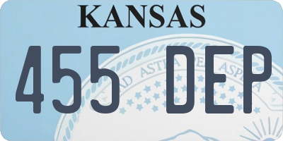 KS license plate 455DEP