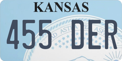KS license plate 455DER
