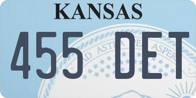 KS license plate 455DET