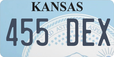KS license plate 455DEX