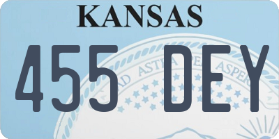 KS license plate 455DEY
