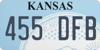 KS license plate 455DFB