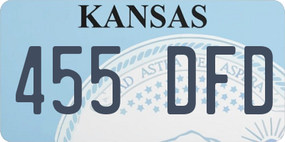 KS license plate 455DFD