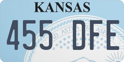 KS license plate 455DFE