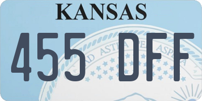 KS license plate 455DFF