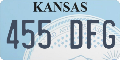 KS license plate 455DFG