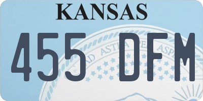 KS license plate 455DFM