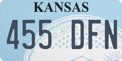 KS license plate 455DFN
