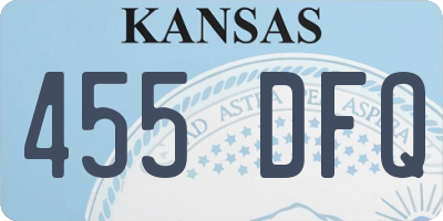 KS license plate 455DFQ