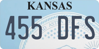 KS license plate 455DFS